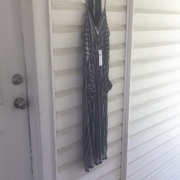 NWT multi navy stripe printed midi dress - Picture 5 of 6